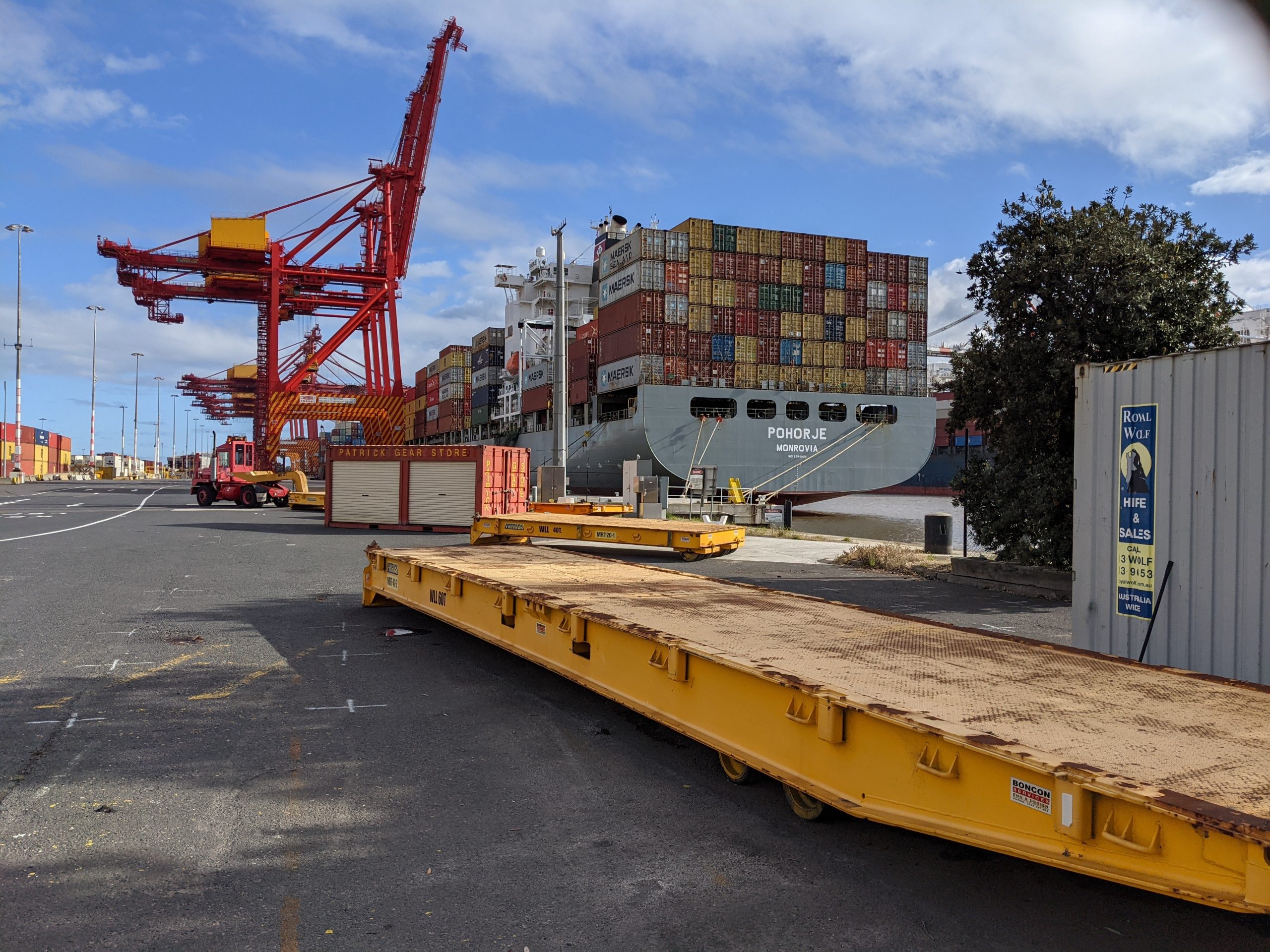 Container storage utilised on boat